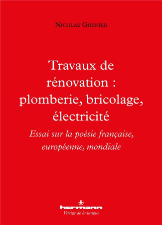Travaux de rénovation : plomberie, bricolage, électricité. Essai sur la poésie française, européenne