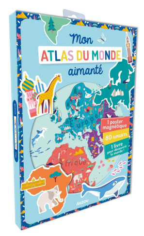 Mon atlas du monde aimanté. Avec 1 poster magnétique, 80 aimants et 1 livre A la découverte du monde