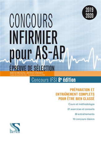 Concours infirmier pour AS-AP. Epreuve de sélection, Edition 2019-2020