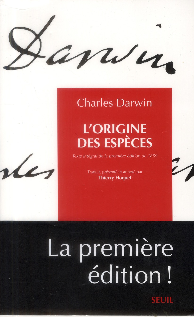 L'origine des espèces. Texte intégral de la première édition de 1859