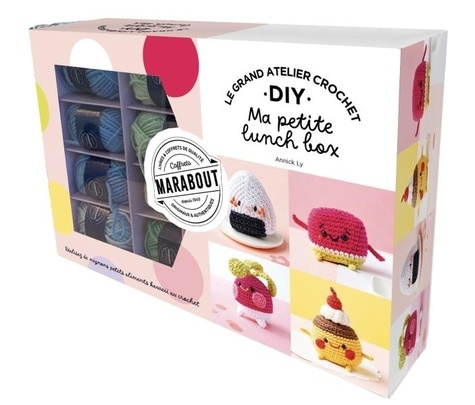 Le grand atelier crochet DIY - Ma petite lunch box. Ce coffret contient : 10 pelotes de fil 100% cot