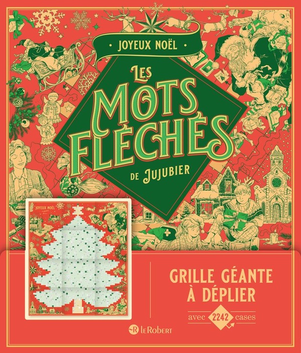 Joyeux Noël. Grille géante à déplier avec 2242 cases
