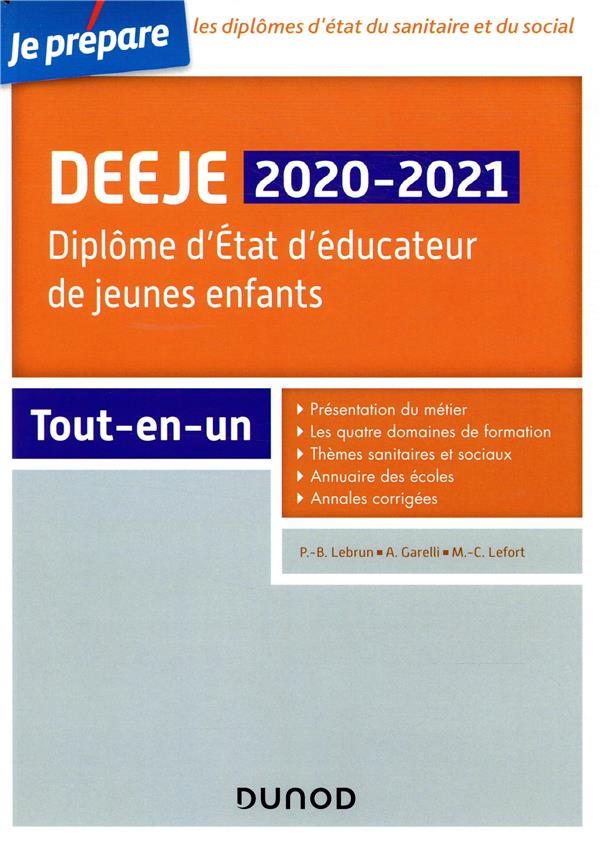 DEEJE. Diplôme d'Etat d'éducateur de jeunes enfants, Edition 2020-2021