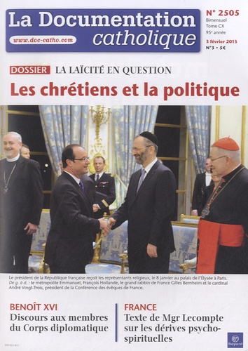 La documentation catholique N° 2505, 3 février 2013 : Les chrétiens et la politique