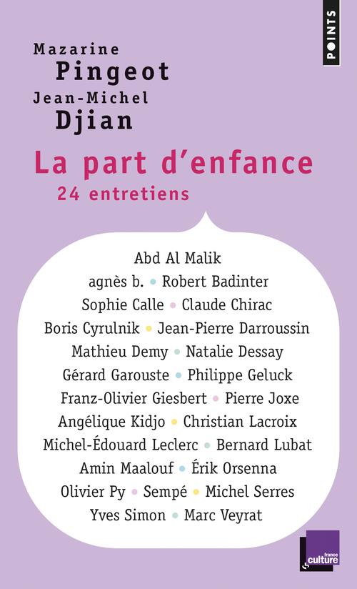 La part d'enfance. 24 entretiens