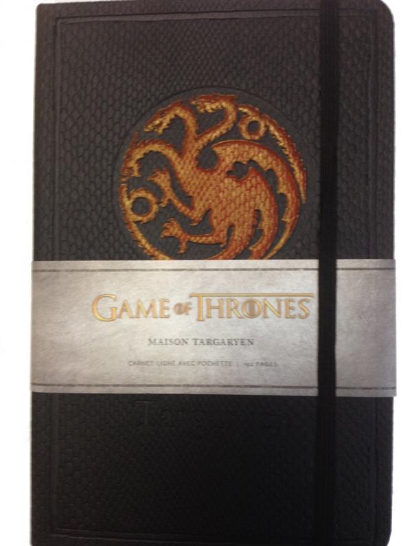 Game of Thrones, Maison Targaryen. Carnet ligné avec pochette